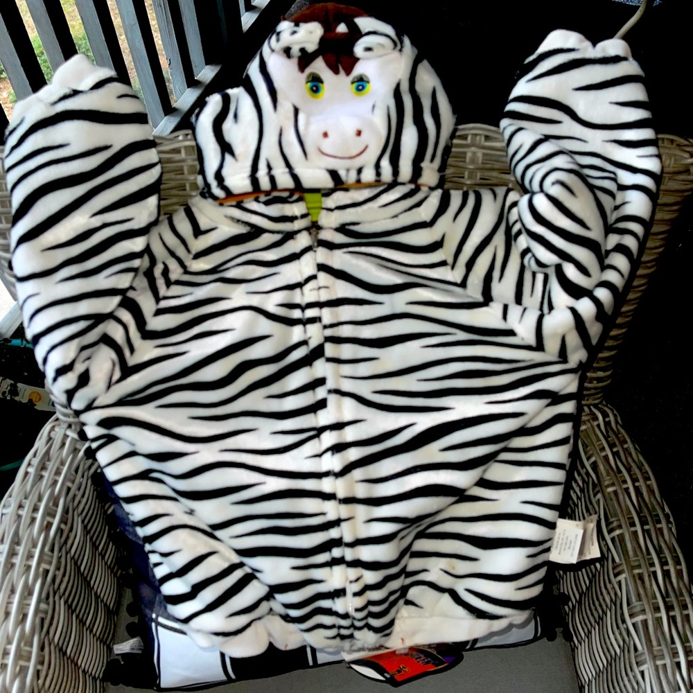 Kangaroo/Zebra Plush Fleece Childrens jacket